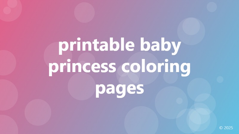 printable baby princess coloring pages