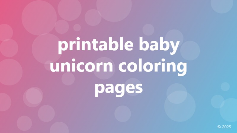 printable baby unicorn coloring pages