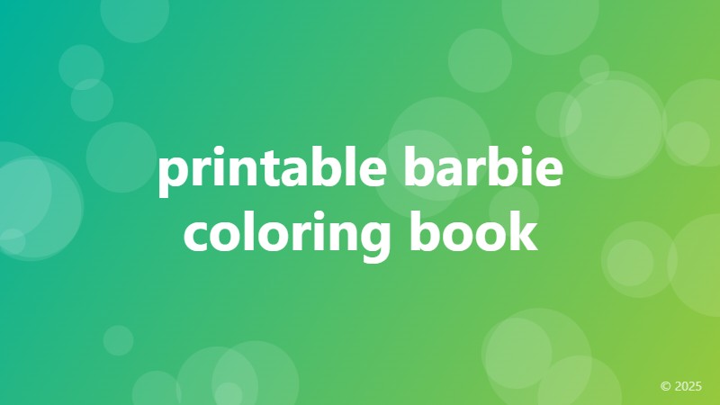 printable barbie coloring book