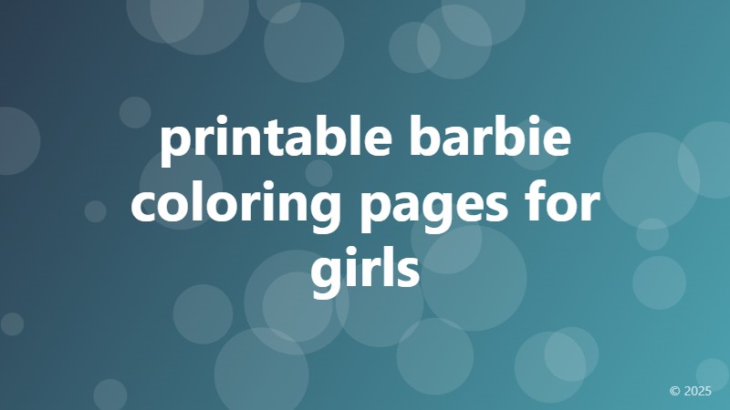 printable barbie coloring pages for girls