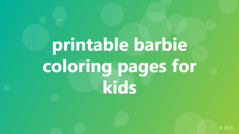 printable barbie coloring pages for kids