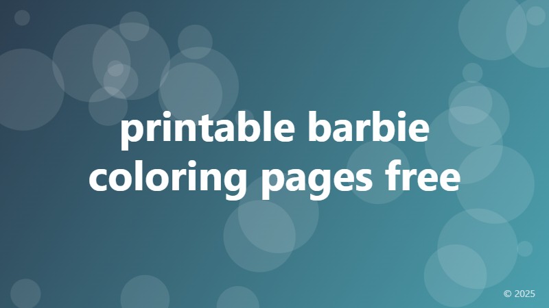 printable barbie coloring pages free