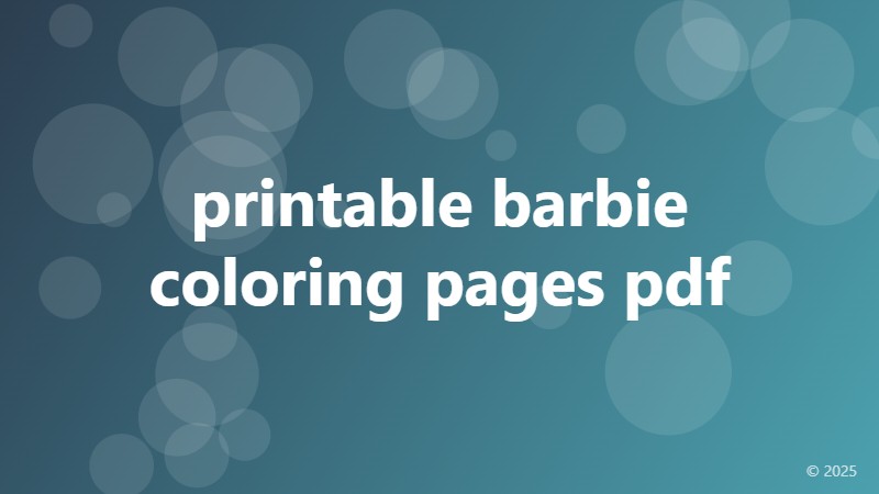 printable barbie coloring pages pdf