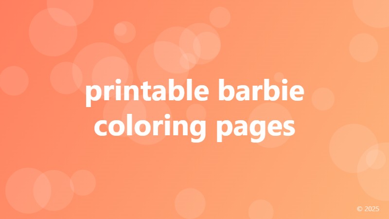 printable barbie coloring pages