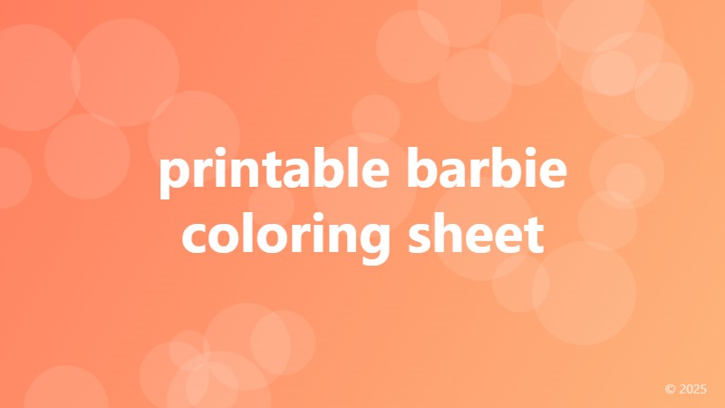 printable barbie coloring sheet