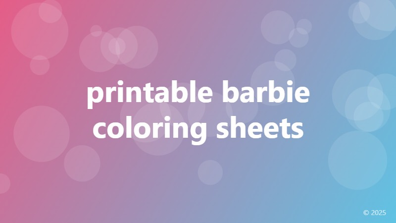 printable barbie coloring sheets