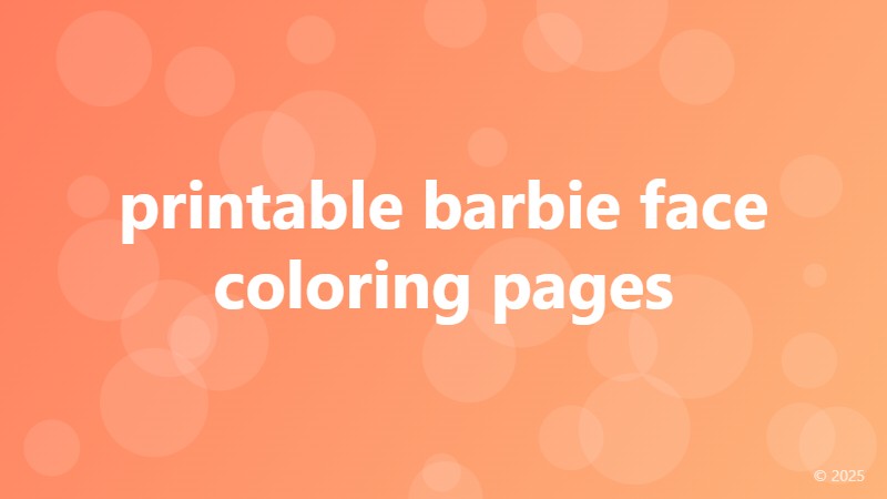 printable barbie face coloring pages