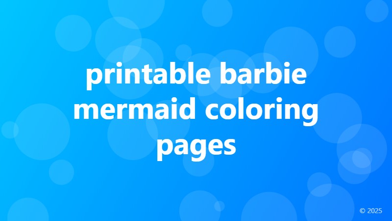 printable barbie mermaid coloring pages