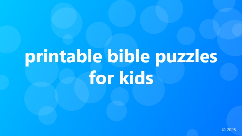 printable bible puzzles for kids