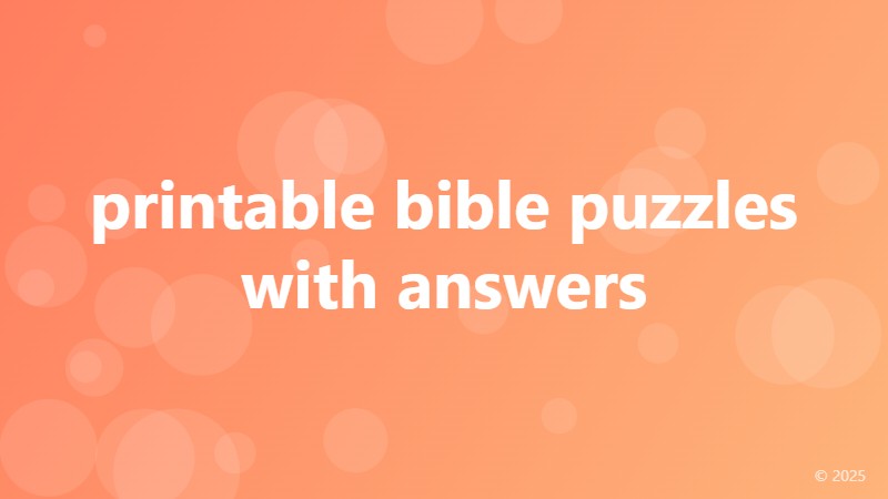 printable bible puzzles with answers