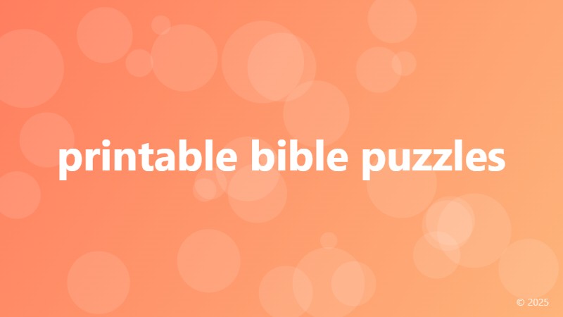 printable bible puzzles
