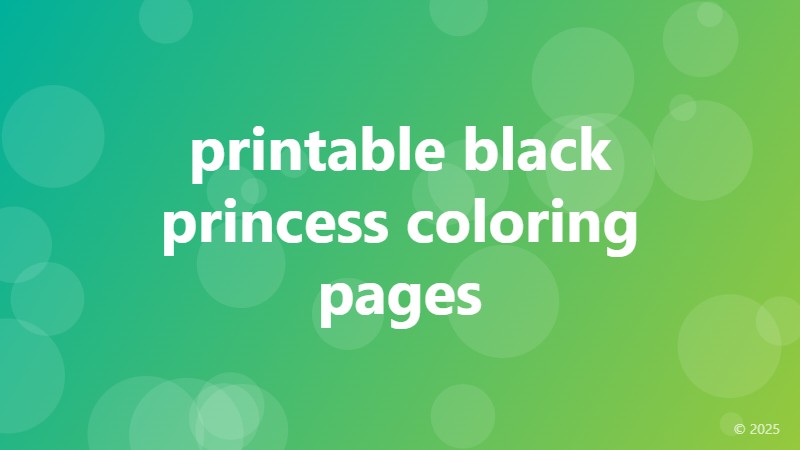 printable black princess coloring pages