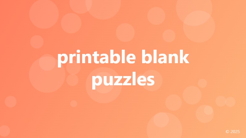 printable blank puzzles