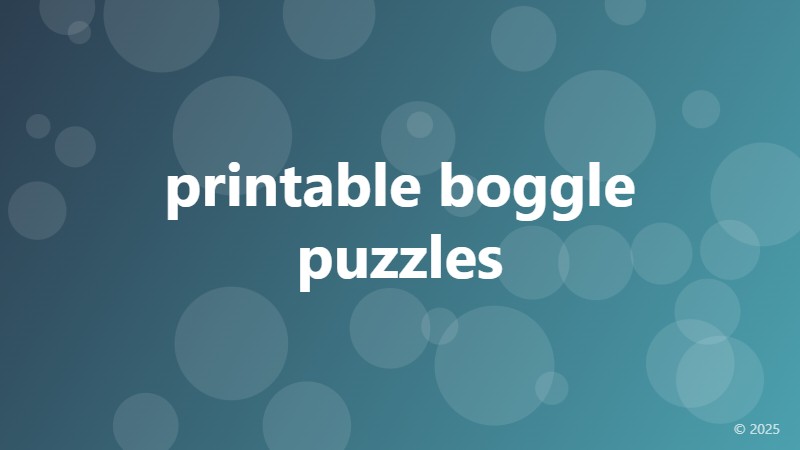 printable boggle puzzles
