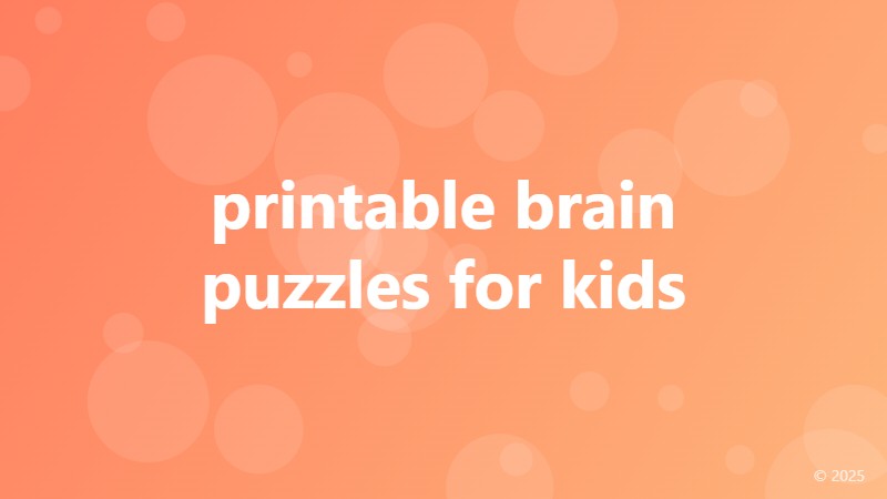 printable brain puzzles for kids