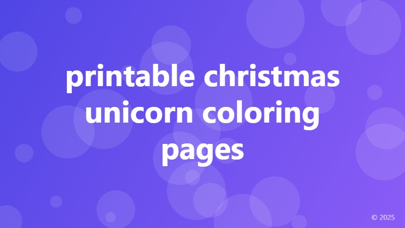 printable christmas unicorn coloring pages