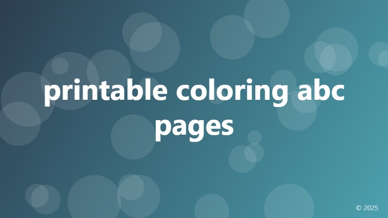 printable coloring abc pages