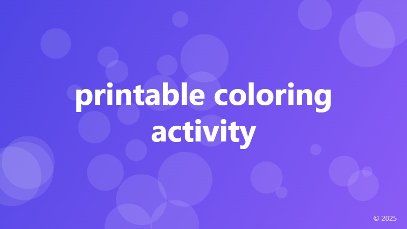 printable coloring activity