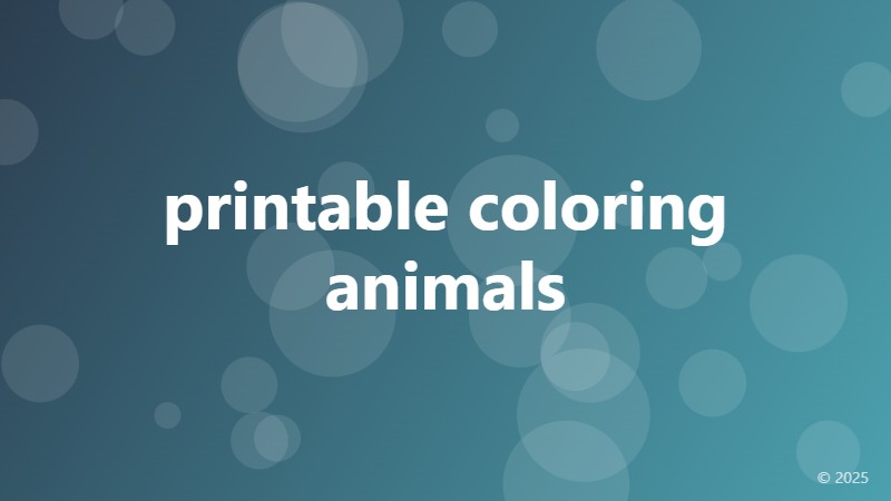 printable coloring animals