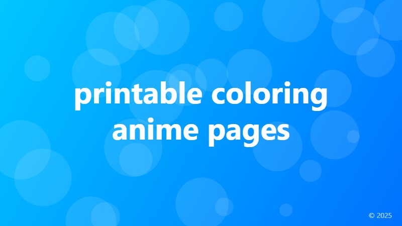 printable coloring anime pages