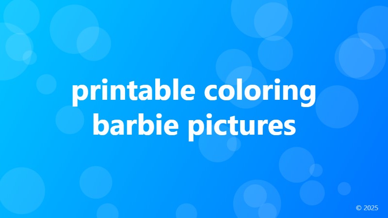 printable coloring barbie pictures