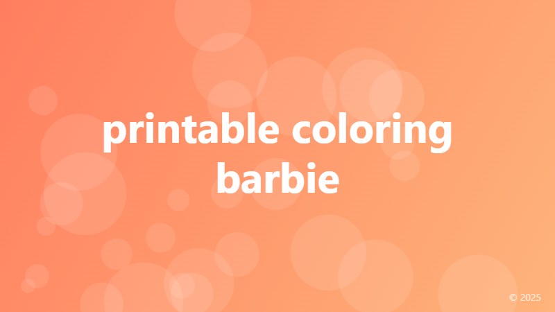 printable coloring barbie