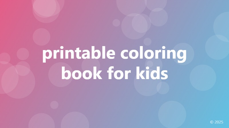 printable coloring book for kids