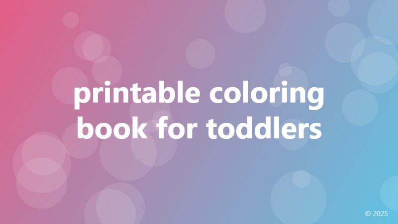 printable coloring book for toddlers