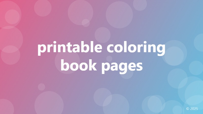 printable coloring book pages