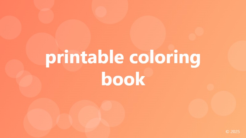 printable coloring book