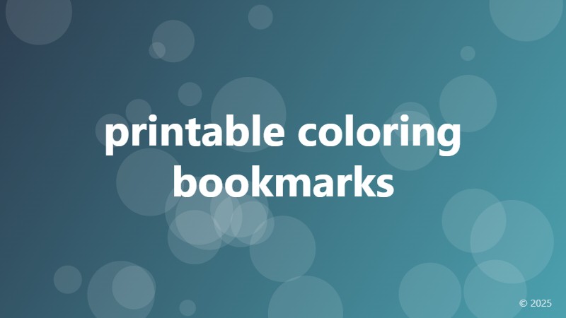 printable coloring bookmarks