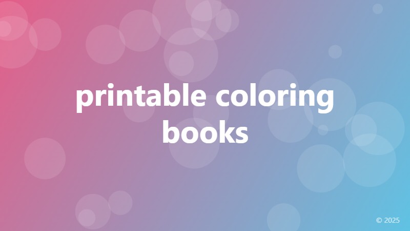 printable coloring books