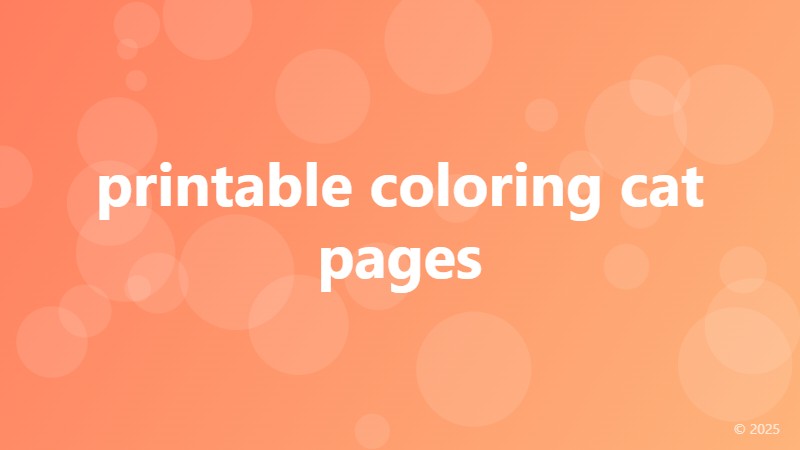 printable coloring cat pages