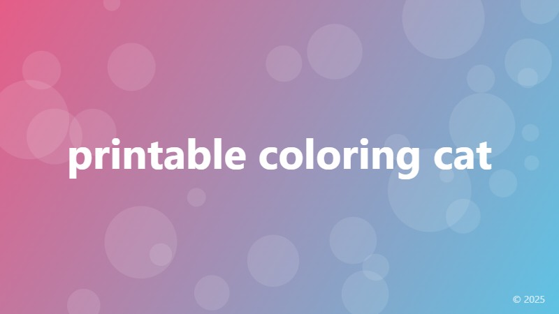 printable coloring cat