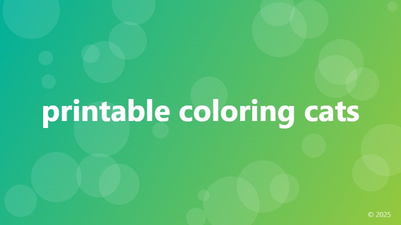 printable coloring cats