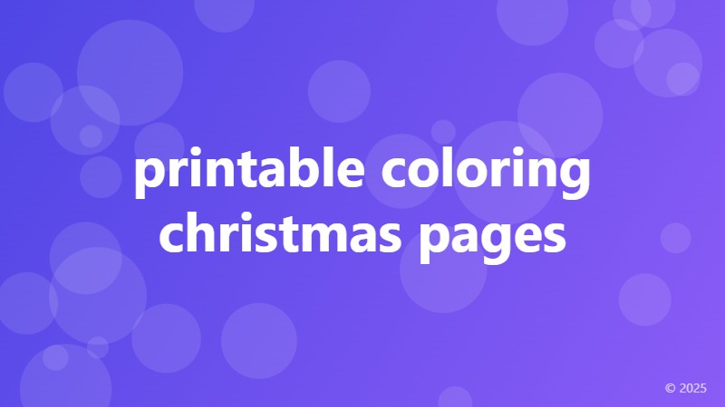 printable coloring christmas pages