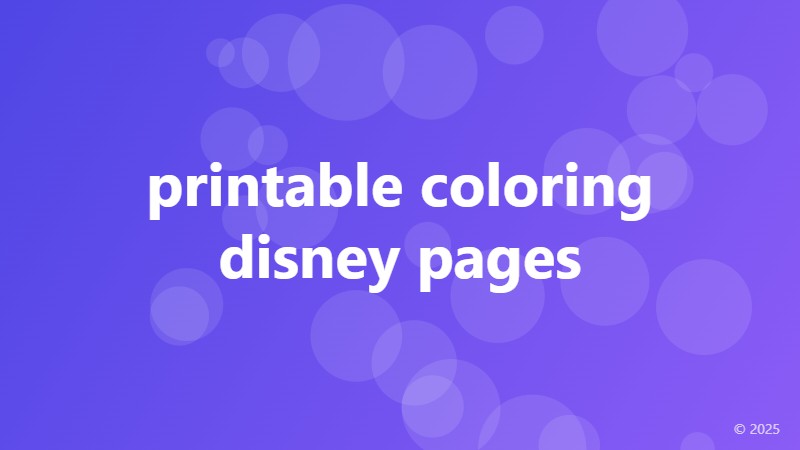 printable coloring disney pages