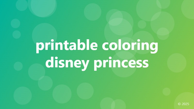 printable coloring disney princess