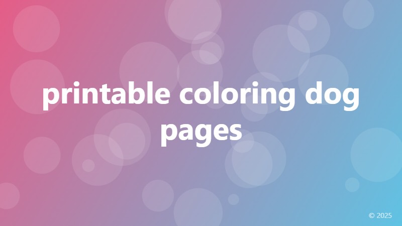 printable coloring dog pages