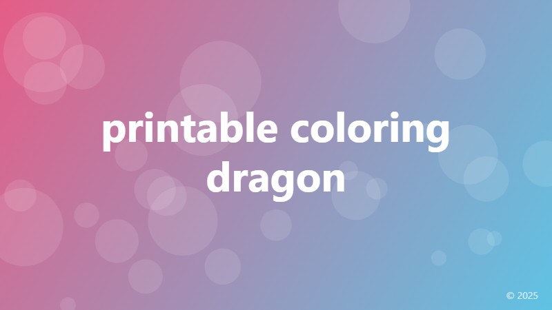 printable coloring dragon