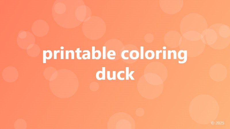 printable coloring duck