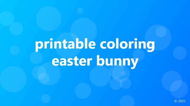 printable coloring easter bunny