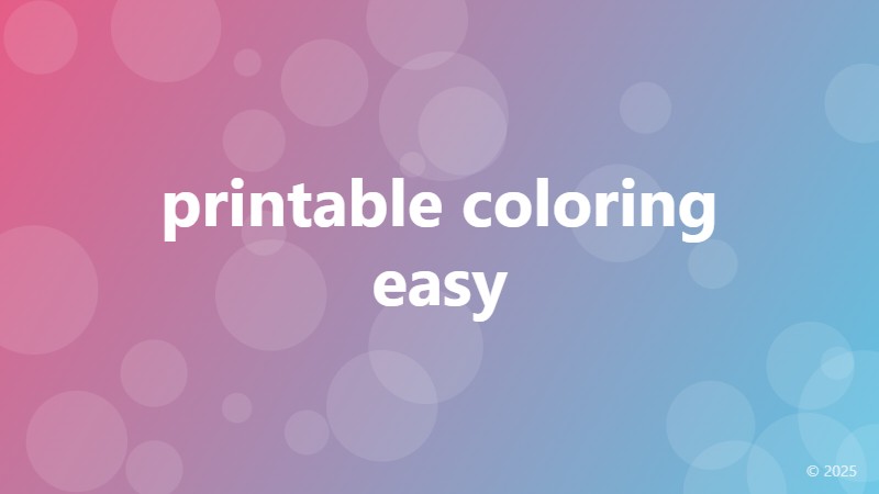 printable coloring easy