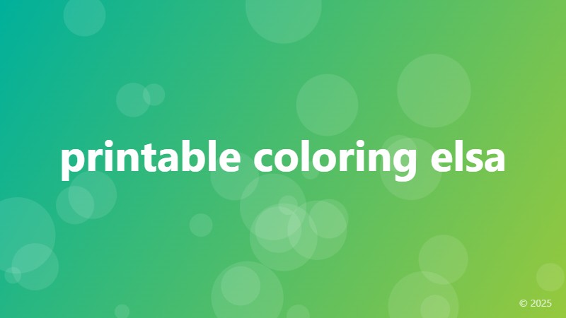 printable coloring elsa