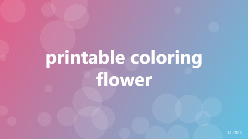 printable coloring flower