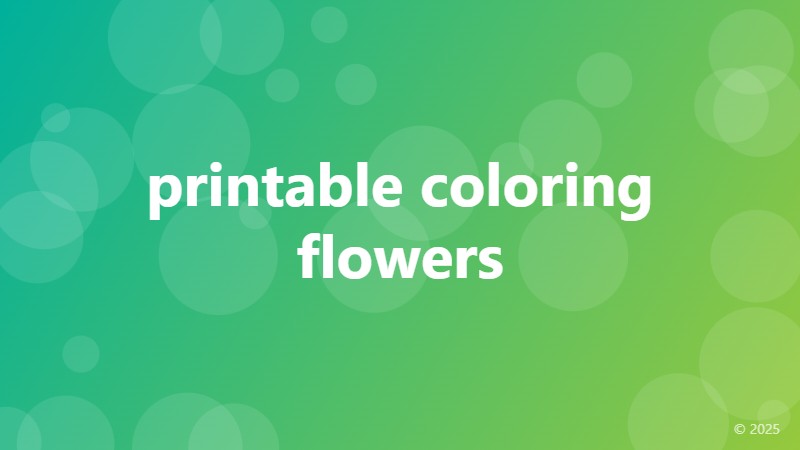 printable coloring flowers