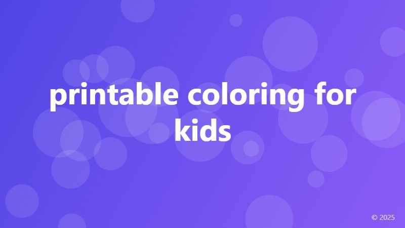 printable coloring for kids