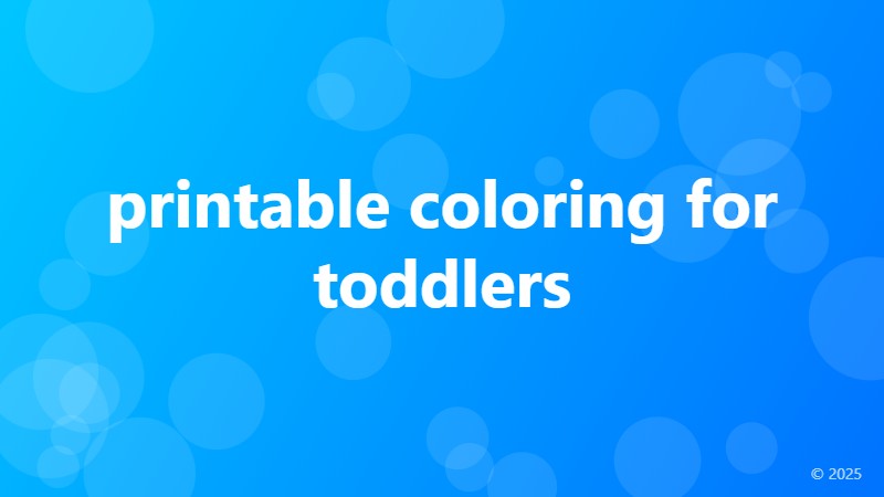 printable coloring for toddlers