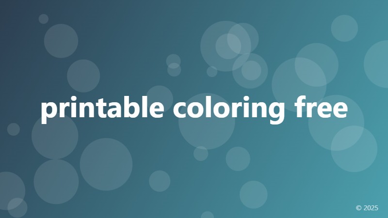 printable coloring free