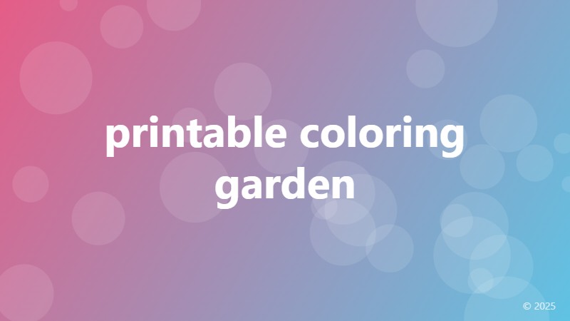 printable coloring garden